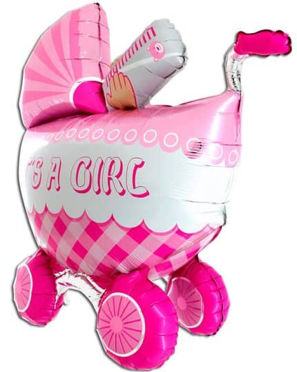 3D Фигура Коляска для девочки 107 см